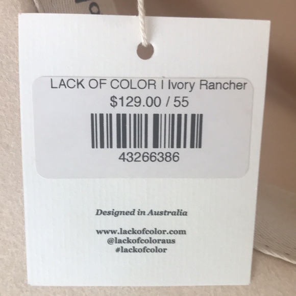 Lack of Color Wool felt hat. New!! Very light Tan. - Picture 7 of 7